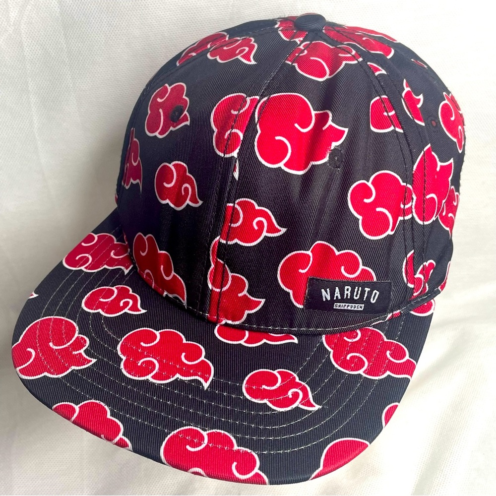 Naruto Shippuden SnapBack Cap Akatsuki Black Red Cloud Adjustable Viz Media Hat